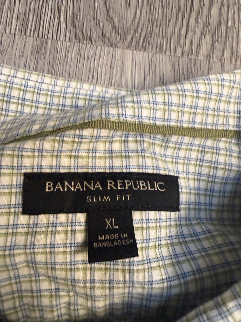 Banana Republic Button-Down Shirt Men's XL White/Green/Blue Slim Fit Long Sleev - Picture 3 of 8